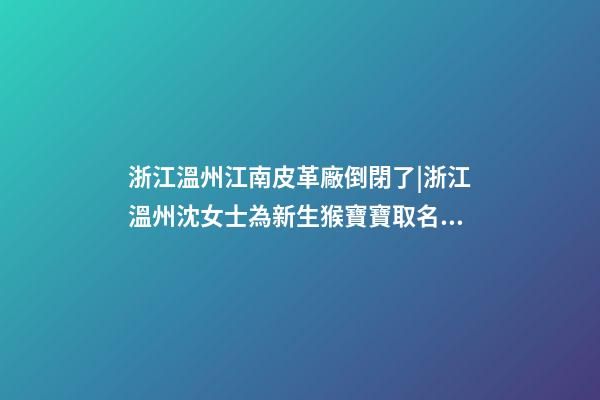 浙江溫州江南皮革廠倒閉了|浙江溫州沈女士為新生猴寶寶取名時尚型套餐-第1張-公司起名-玄機派